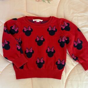2T Red Sweater with Black and Pink Minnie Mouse